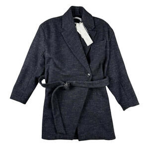 IRO Fernand Belted Denim Short Coat Size 38 FR | 6 US